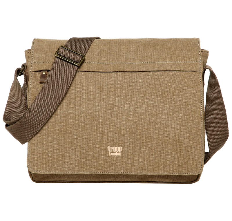 TRP0240 Troop London Classic Canvas Laptop Messenger Bag - 16.5'' Diagonally